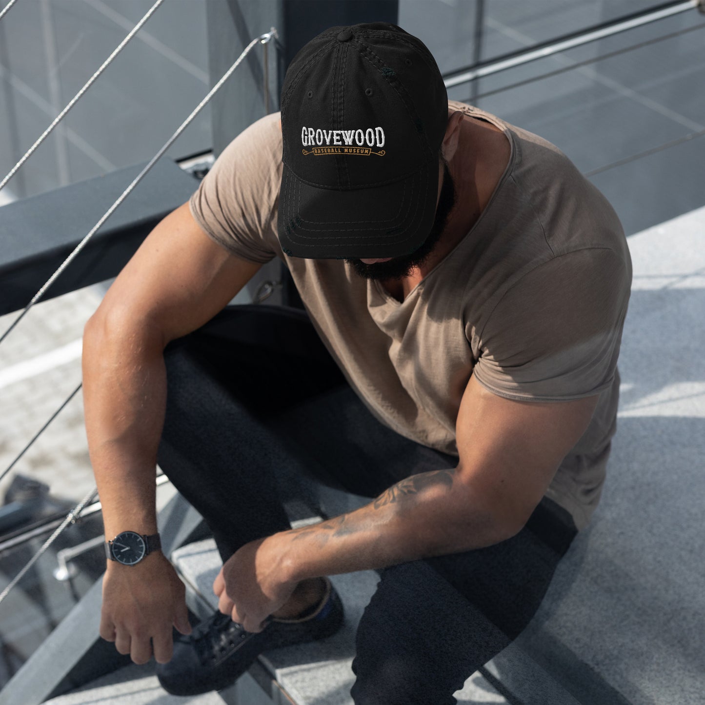 Museum Logo Distressed Hat | Black