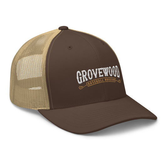 Museum Logo Outline Trucker Hat | Brown & Khaki