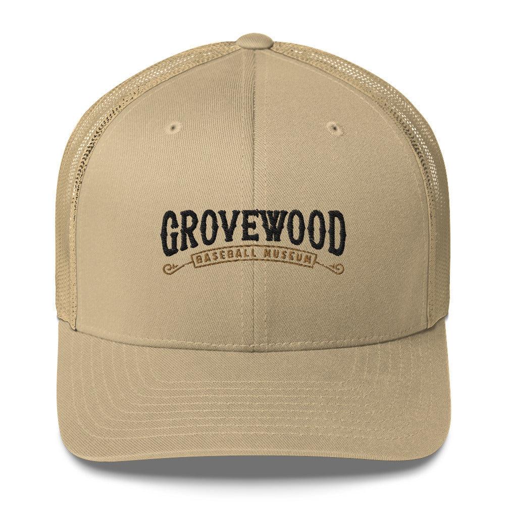 Museum Logo Outline Trucker Hat | Khaki
