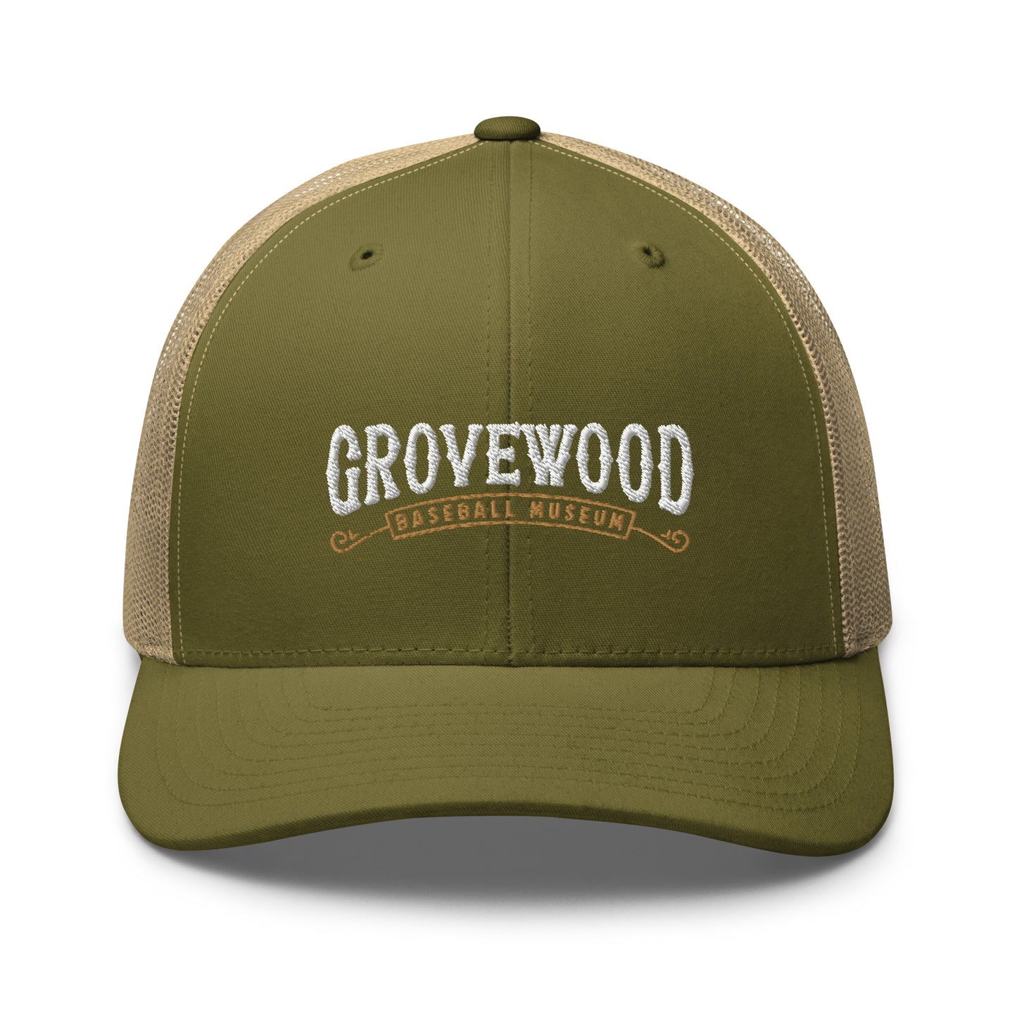 Museum Logo Outline Trucker Hat | Moss & Khaki