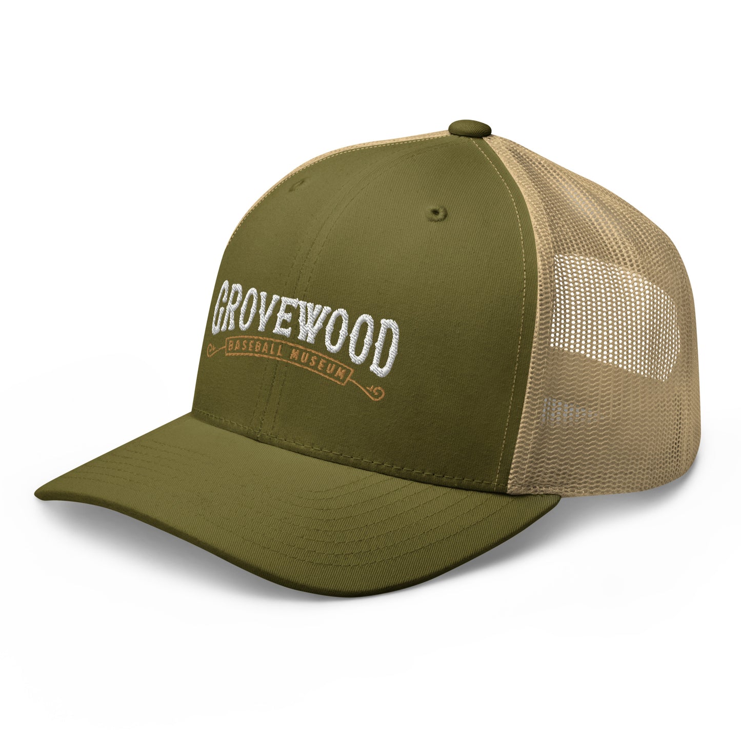 Museum Logo Outline Trucker Hat | Moss & Khaki