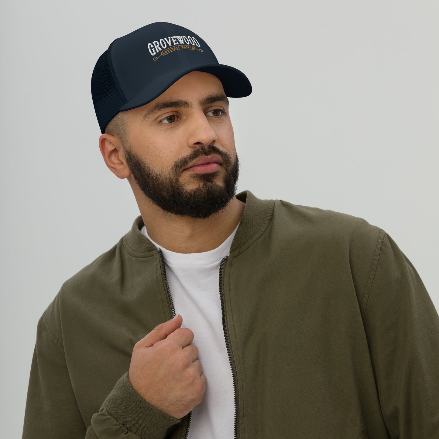 Museum Logo Outline Trucker Hat | Navy