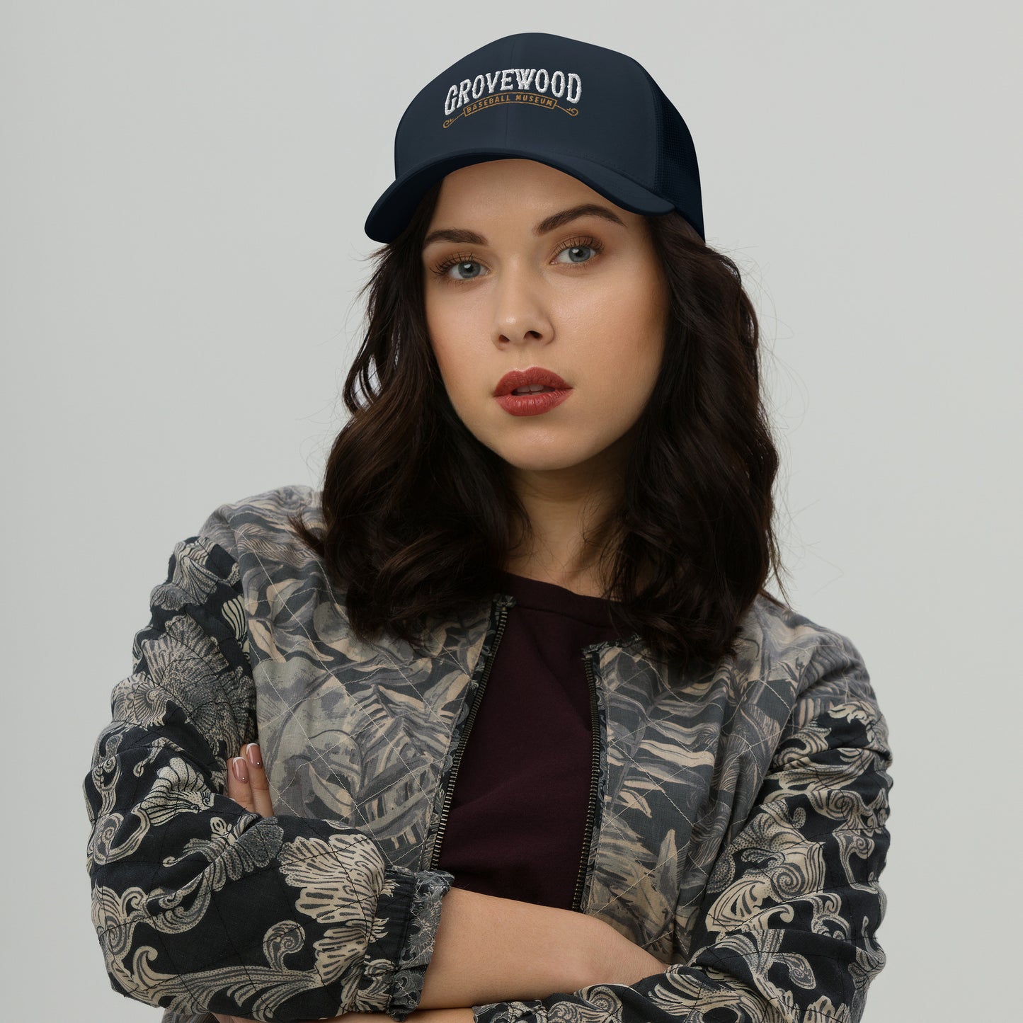 Museum Logo Outline Trucker Hat | Navy