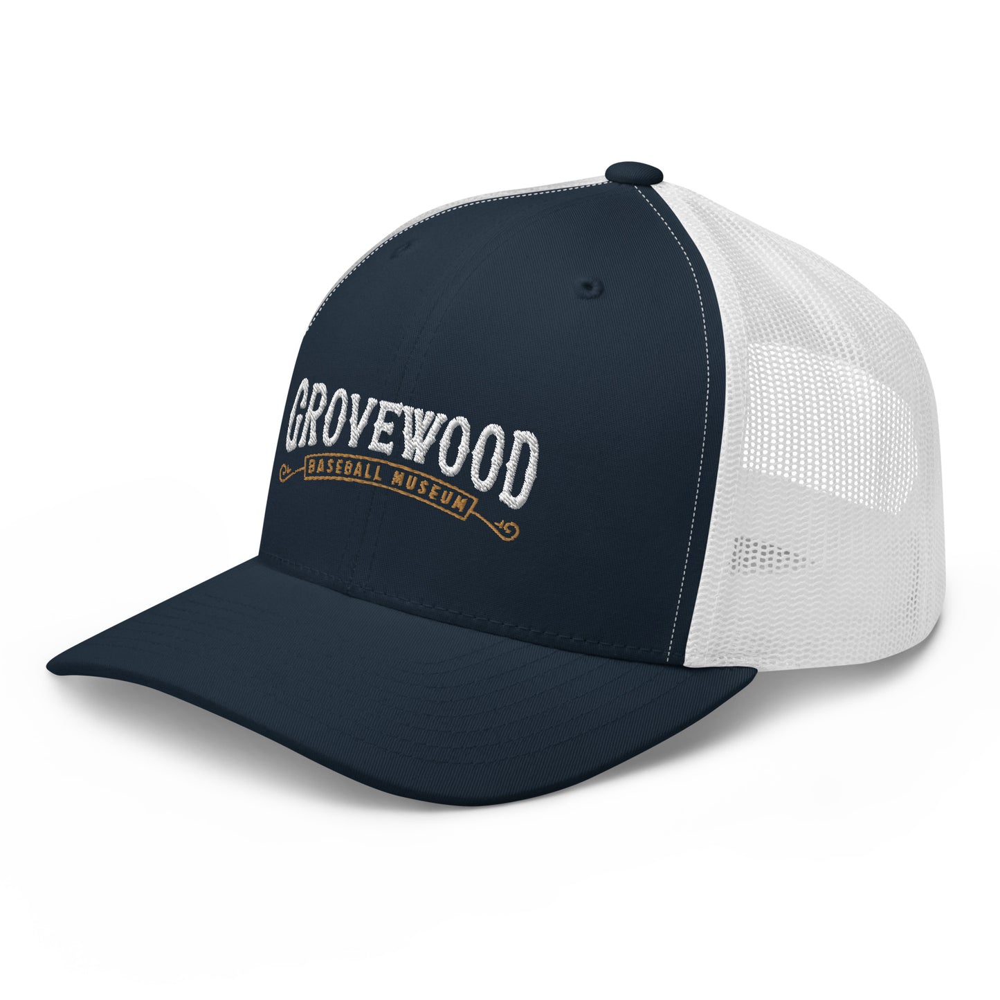 Museum Logo Outline Trucker Hat | Blue & White