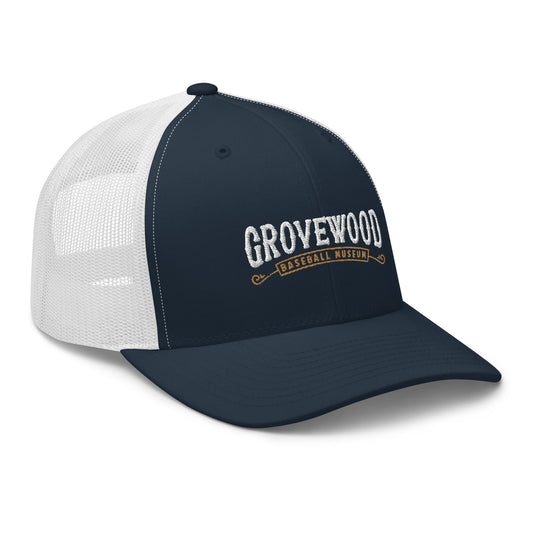 Museum Logo Outline Trucker Hat | Blue & White