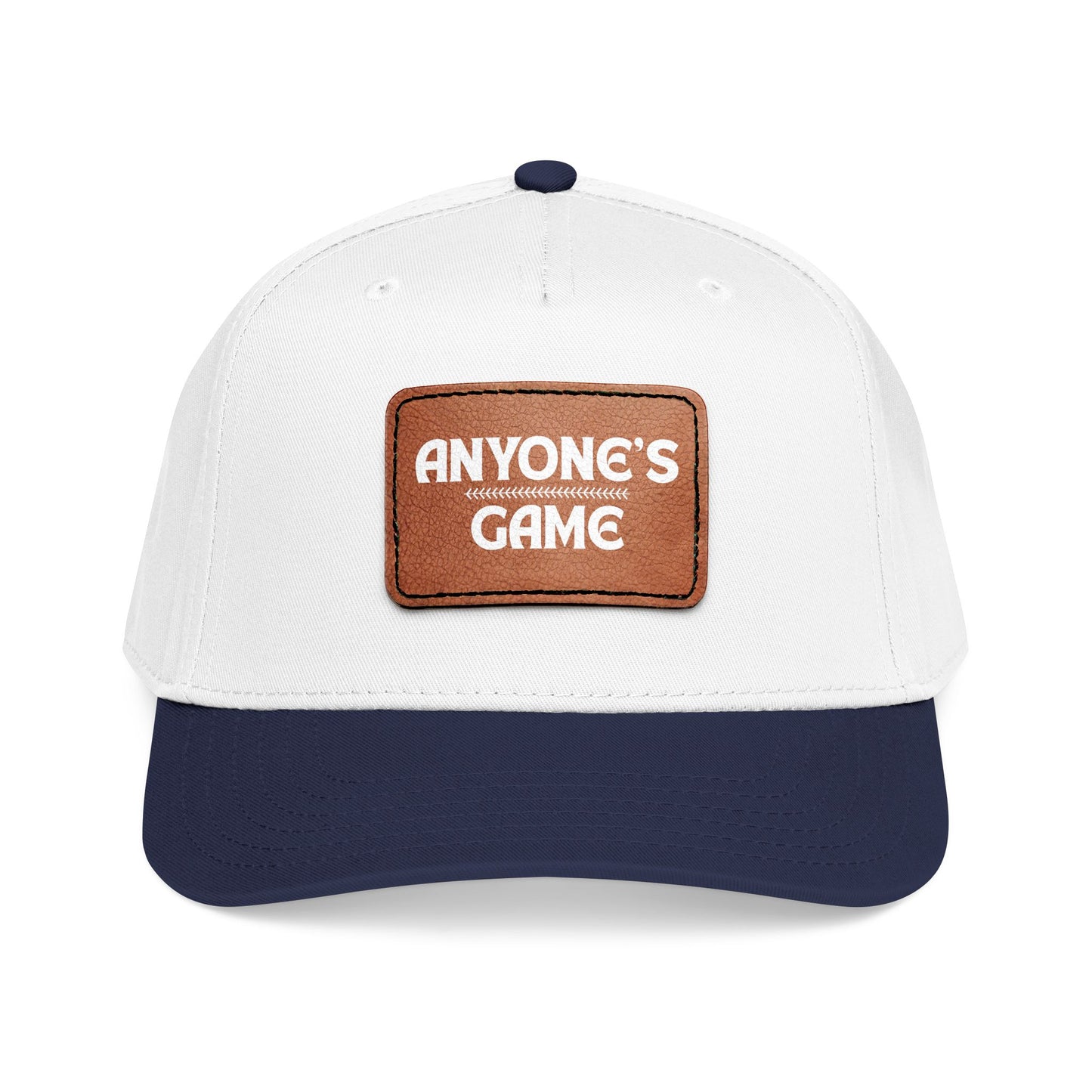 Baseball Hat With Leather Patch | Multiple Colors | Anyone's Game