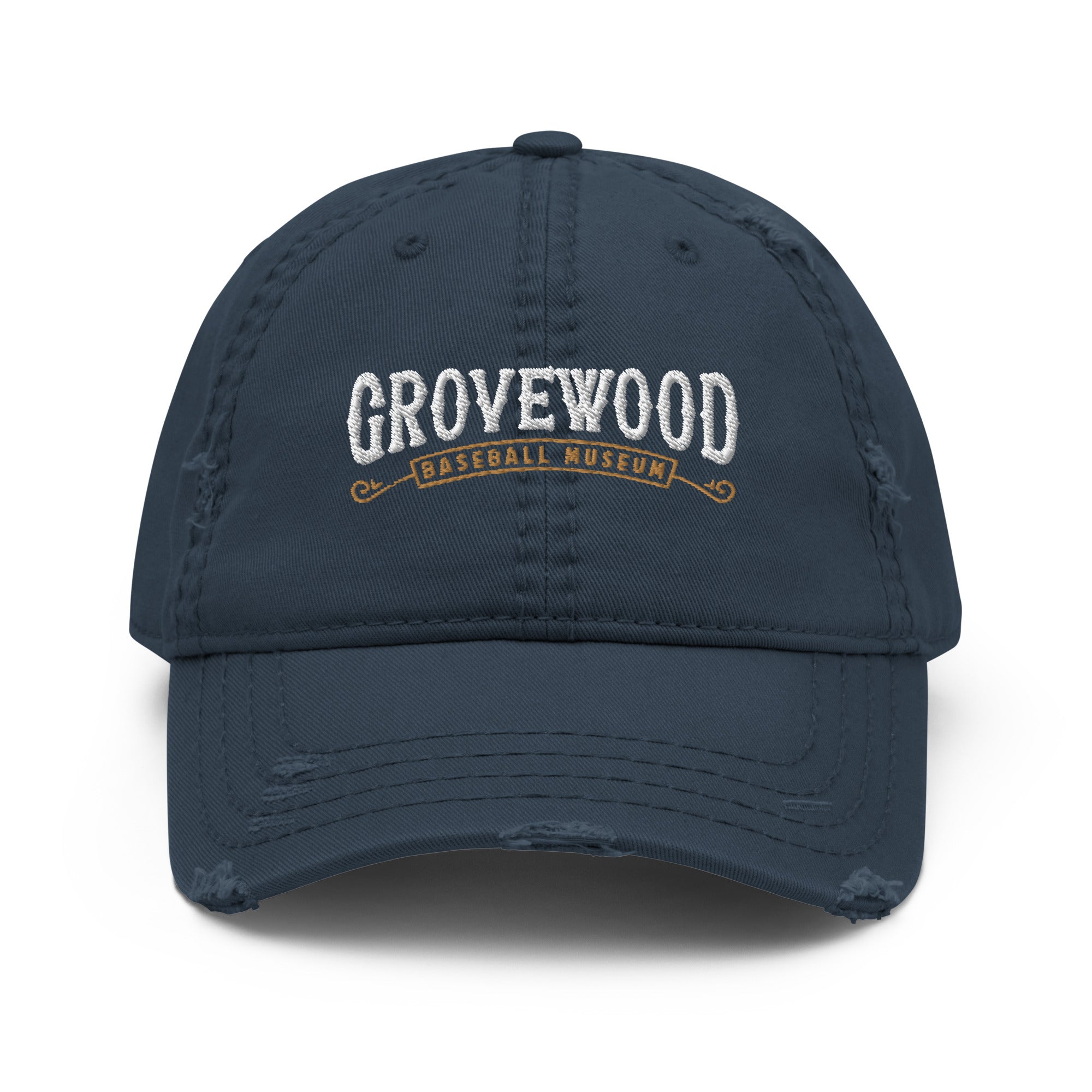 Museum Logo Distressed Hat | Navy – GroveWood Baseball Museum